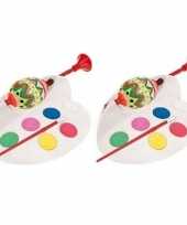 4x paaseieren schildersetje 6 kleuren