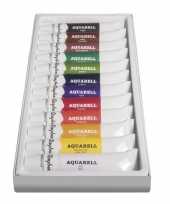 Aquarelverf waterverf schilder set tubes 12 kleuren 12 ml