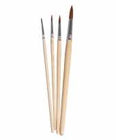 Knutsel schilder penselen synthetisch rond set 4 delig